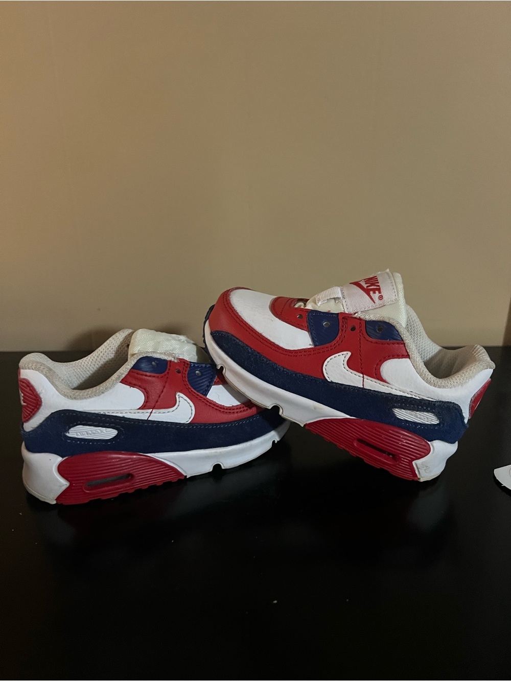 NIKE AIR MAX 90 Patriotic USA Red White Blue Sneakers  Size 7C ❤️